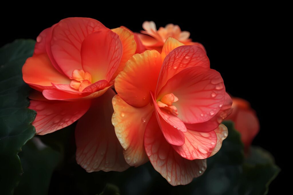 Begonia – Flower native to Central and South America – Known for their colorful blooms and waxy foliage. A symbol of grace and elegance Free Photo