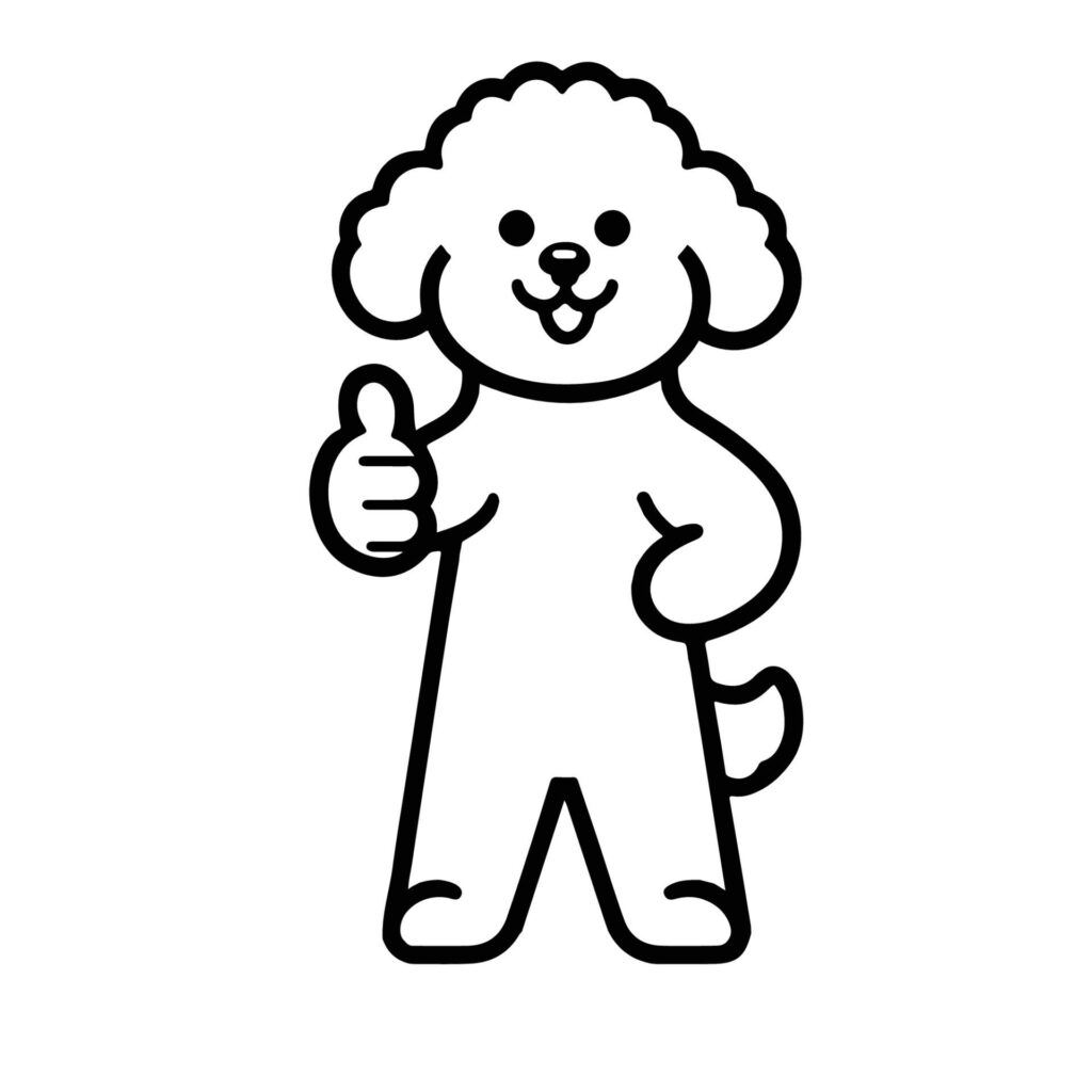 Bichon Frise Dog Happy Thumbs-Up illustration Free Vector