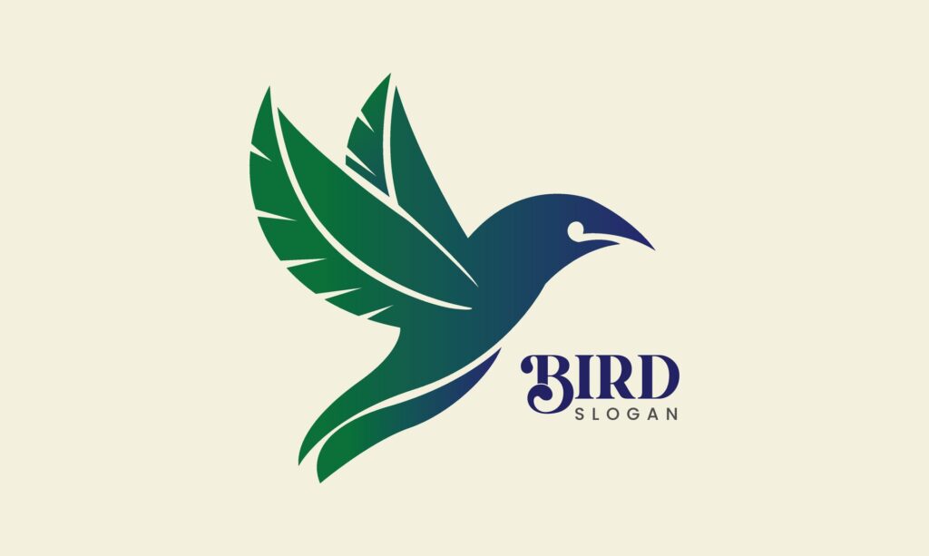 Bird peacock minimalist modern logo design icon Free Vector