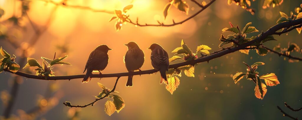 Birdsong at dawn natures wake-up call Free Photo