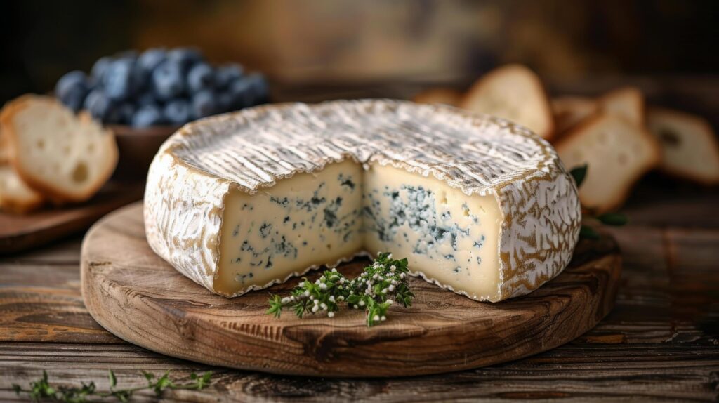 Blue Cheese on Wooden Cutting Board Free Photo