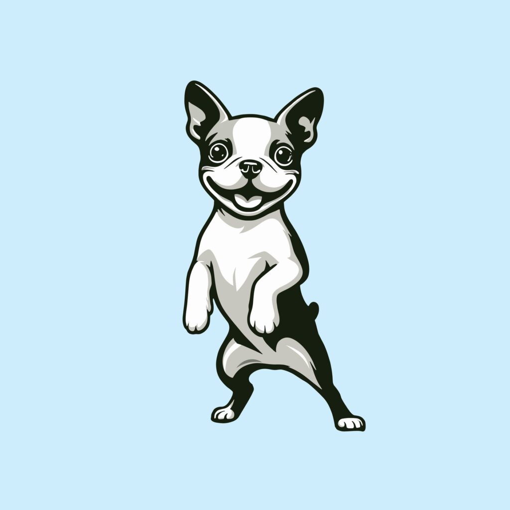 Boston Terrier Joyful vector illustration Free Vector