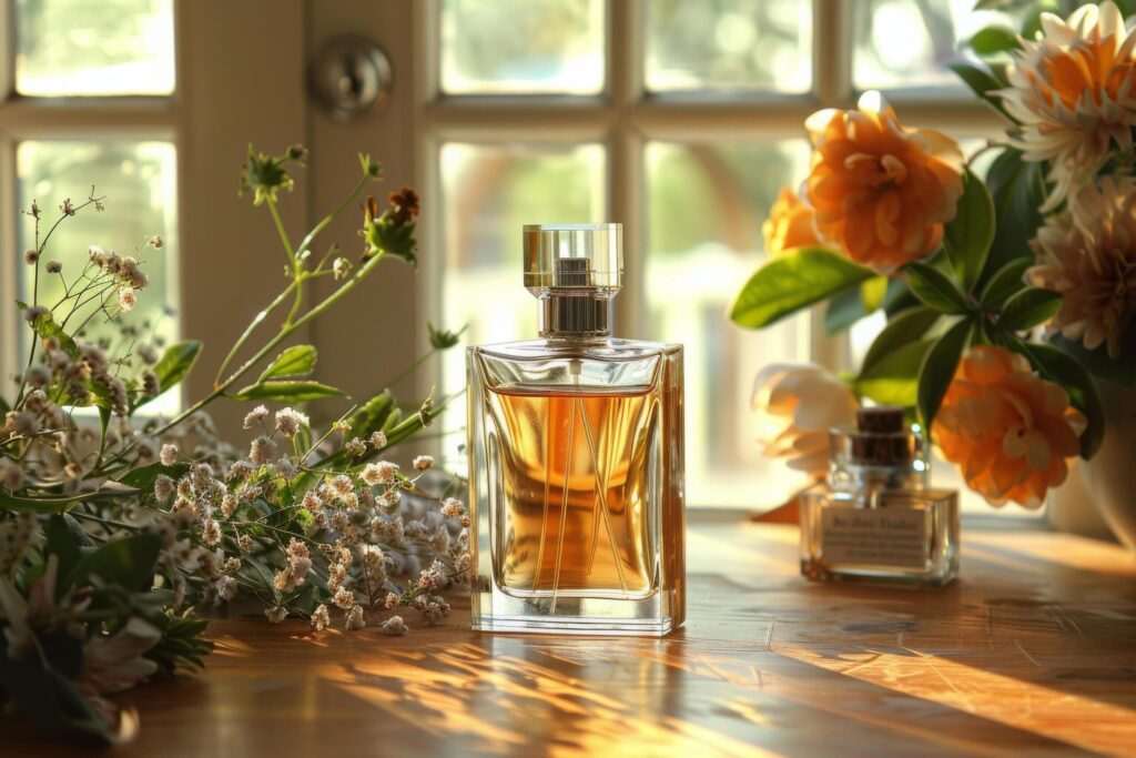 Bottle of Perfume on Window Sill Free Photo