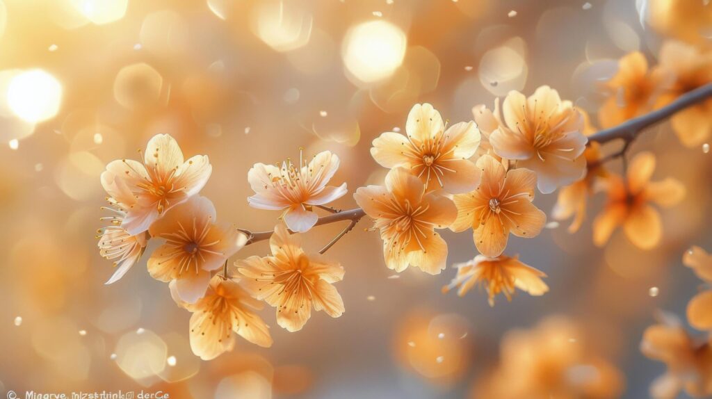 Branch of Tree With Yellow Flowers Free Photo