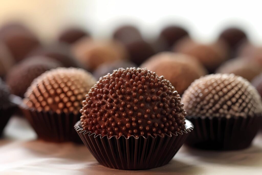 Brigadeiro – Popular in Brazil, brigadeiro is a sweet truffle-like dessert made from condensed milk, cocoa powder, butter, and chocolate sprinkles Free Photo