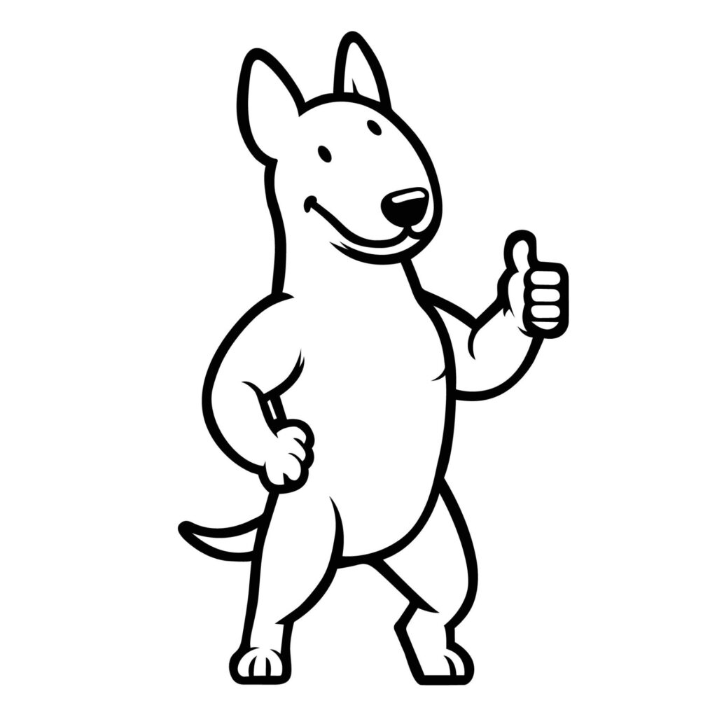 Bull Terrier Dog Happy Thumbs Up illustration Free Vector