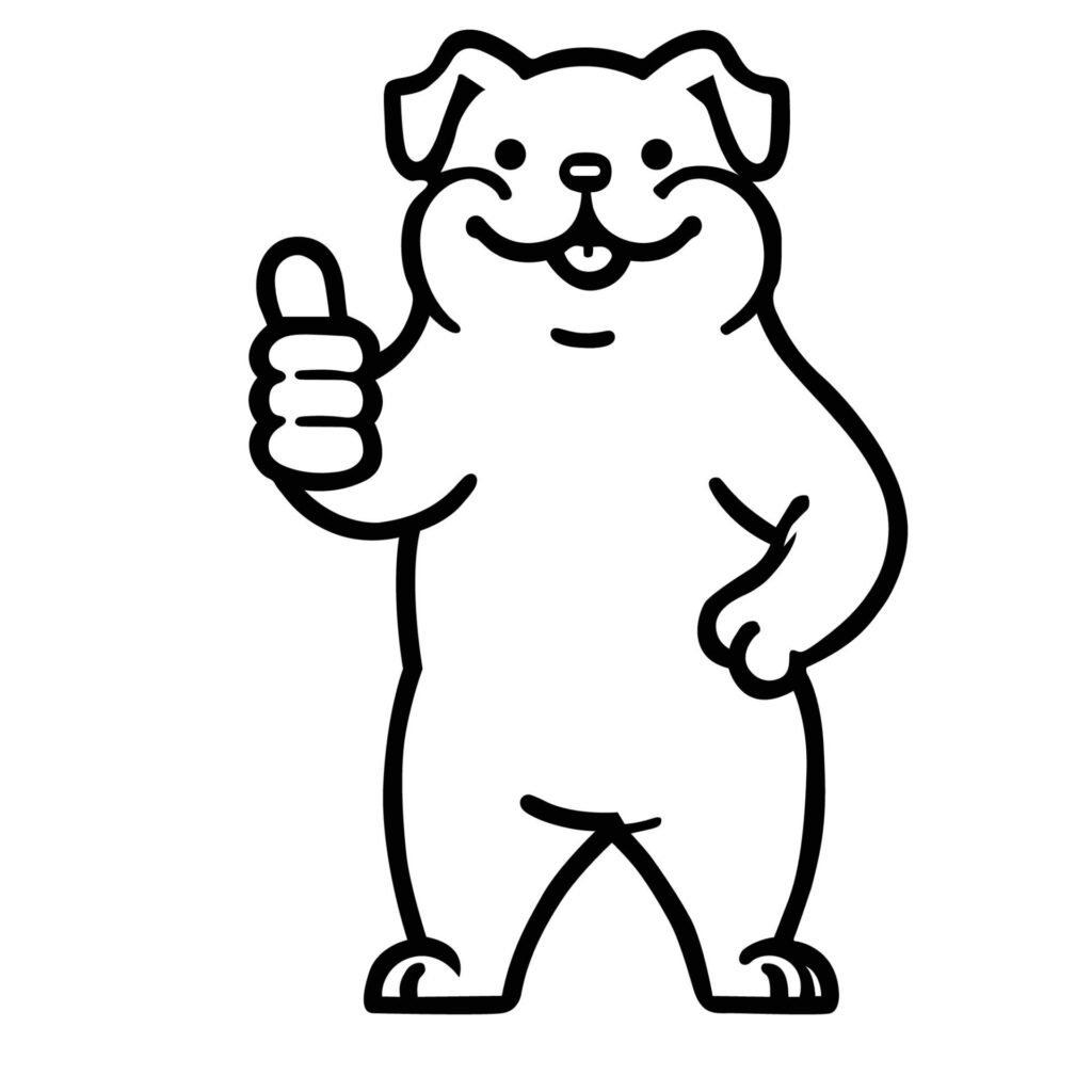 Bulldog Dog Happy Thumbs Up illustration Free Vector