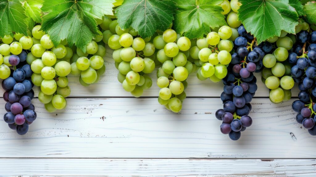 Bunch of Grapes Hanging From Wall Free Photo