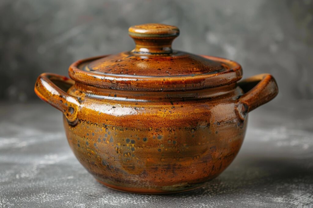 Ceramic Pot With Lid and Sprig of Rosemary Free Photo