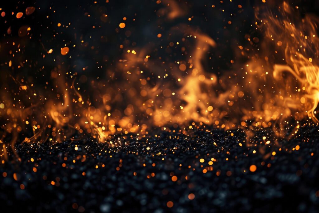 Charcoal’s fiery cascade Free Photo