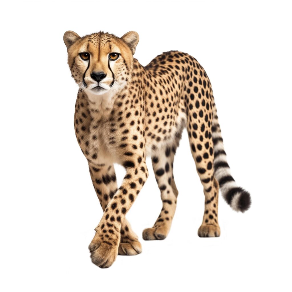 cheetah isolated on white background.Generative Ai Free Photo