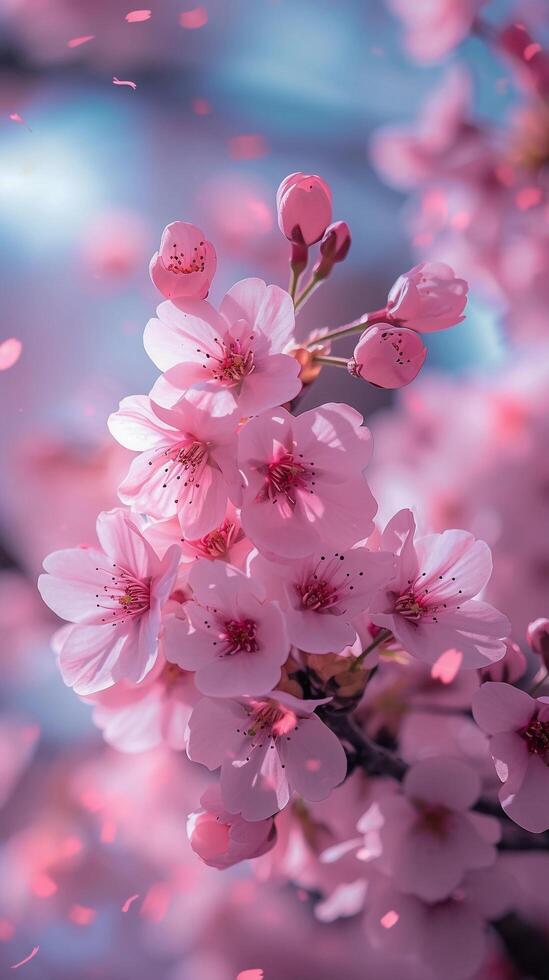 AI generated Cherry Blossom Delight, background image, generative AI Stock Free