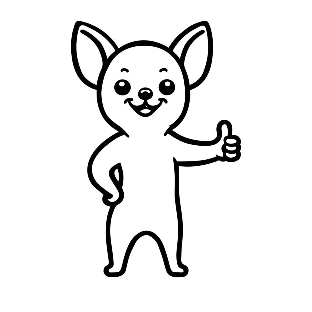 Chihuahua Dog Happy Thumbs Up illustration Free Vector