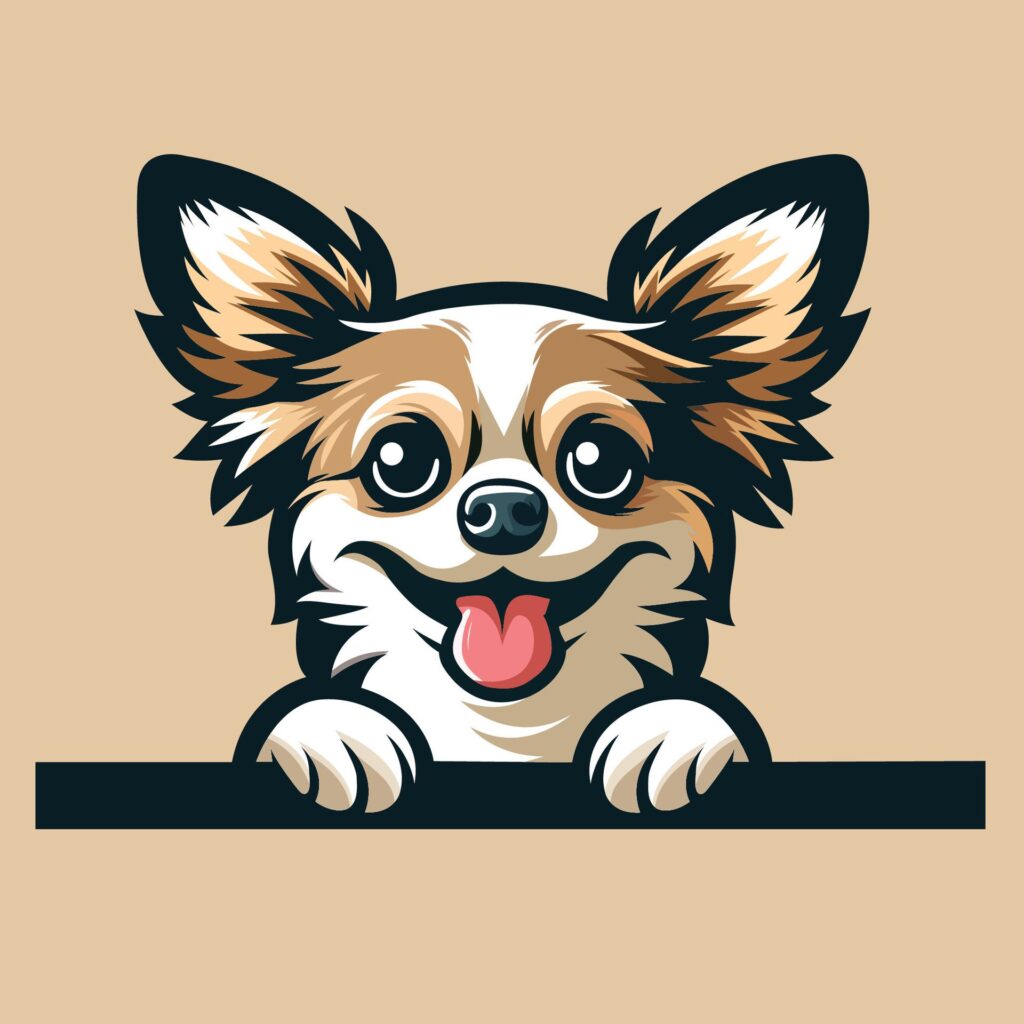 Chihuahua peeking face illustration vector Free Vector