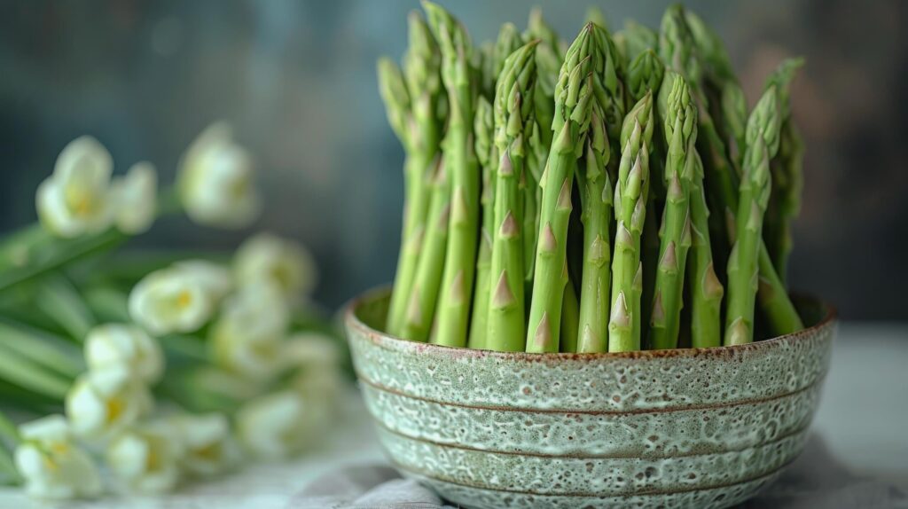 Close Up of a Plate of Asparagus Free Photo