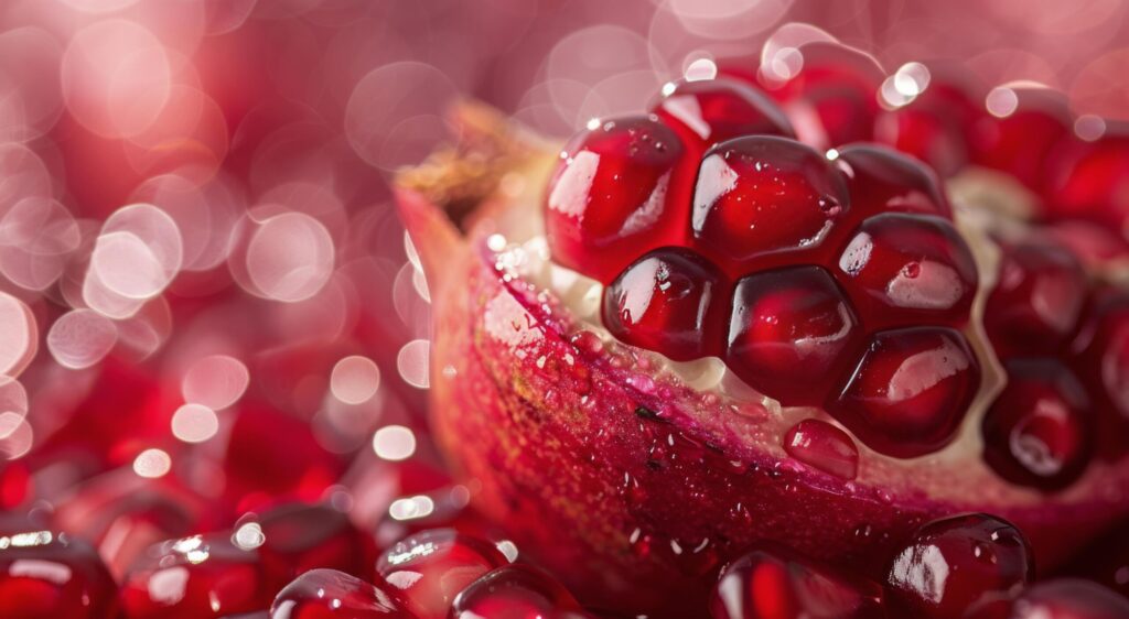 Close Up of Pomegranate on Table Free Photo