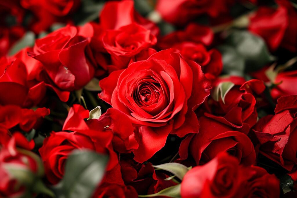 Close-Up of Roses Blooming Romantic love valentine’s background Ai Generated Free Photo