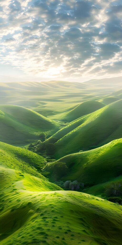 Cloudy Sky Over Verdant Hills Free Photo