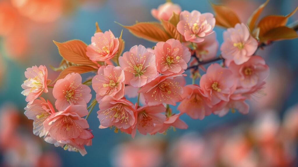 Cluster of Flowers Growing on a Tree Free Photo