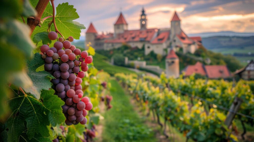 Cluster of Grapes Hanging From Vine Free Photo