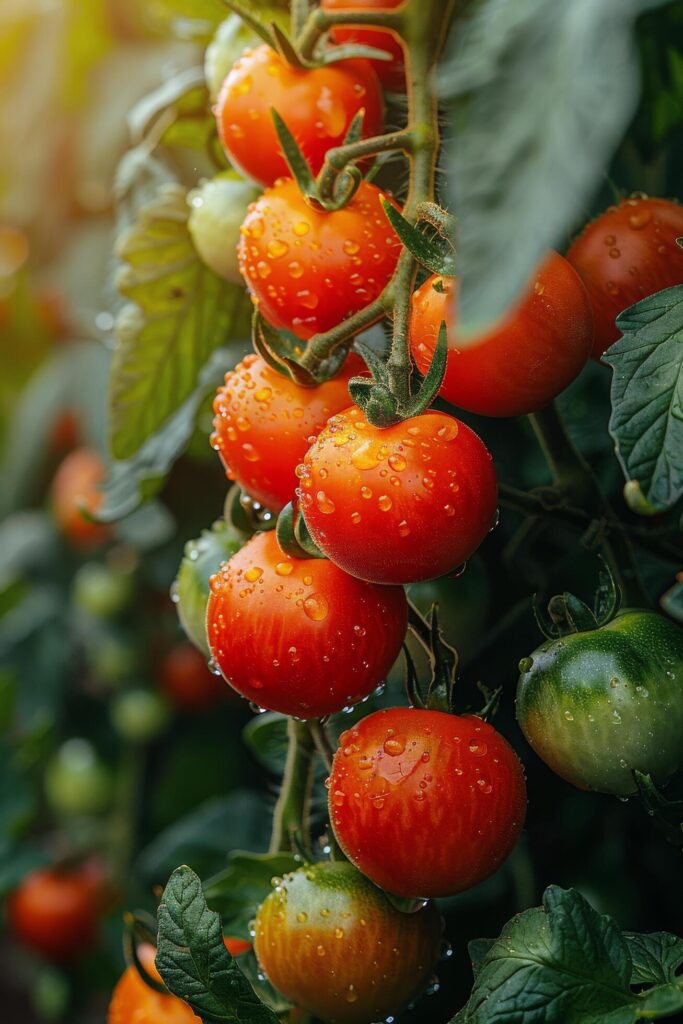 Cluster of Tomatoes Hanging From a Tree Free Photo