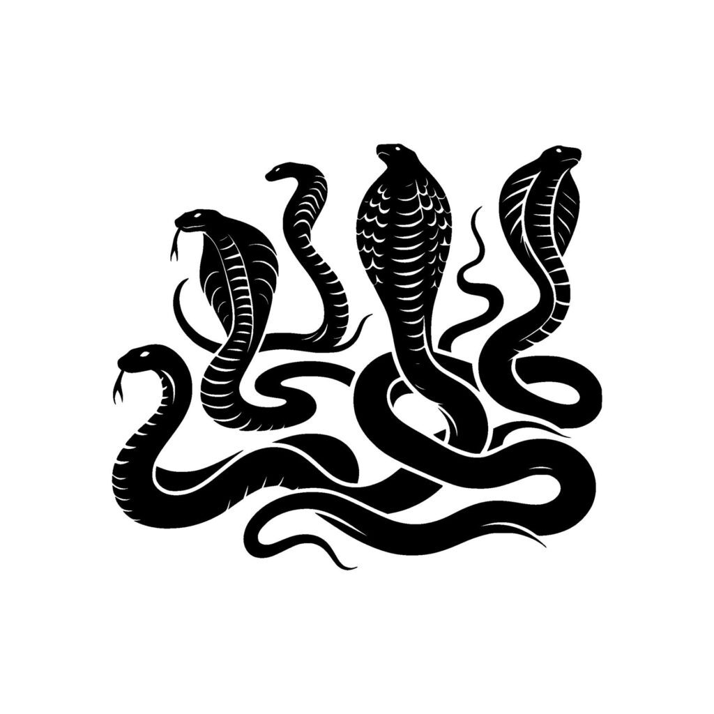 cobra snake silhouette on isolated background Free Vector