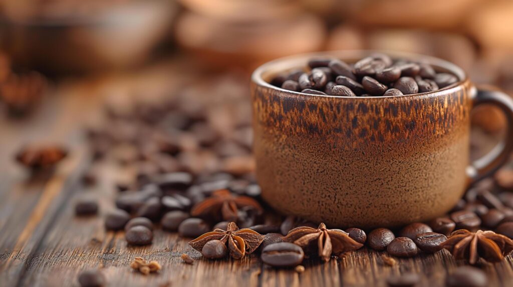 coffee beans and anise star Free Photo