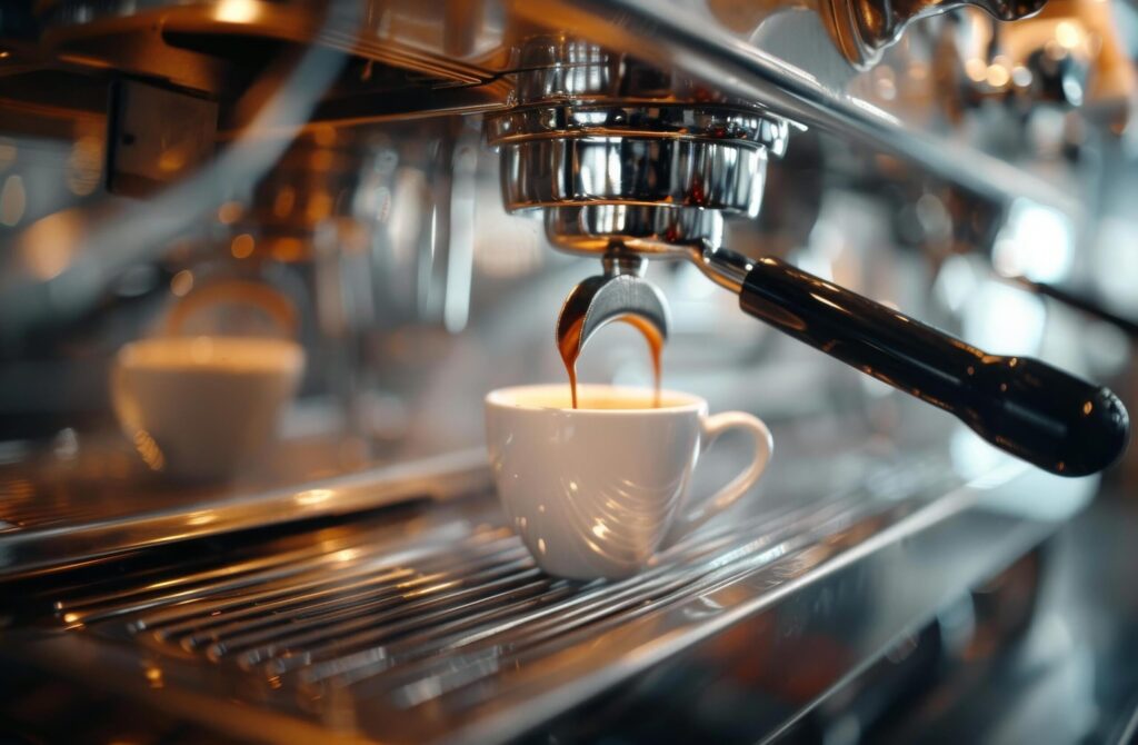 Coffee Being Poured Into Coffee Machine Free Photo