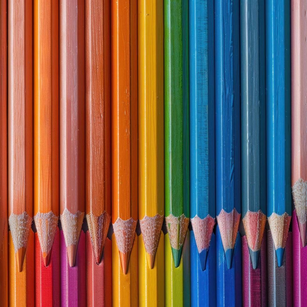 AI generated Colored pencils background Stock Free