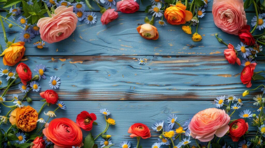 Colorful Flowers Arranged on Table Free Photo