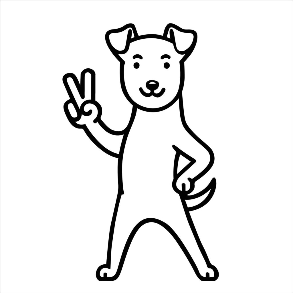 Confident Fox Terrier Peace Gesture Illustration Vector Free Vector