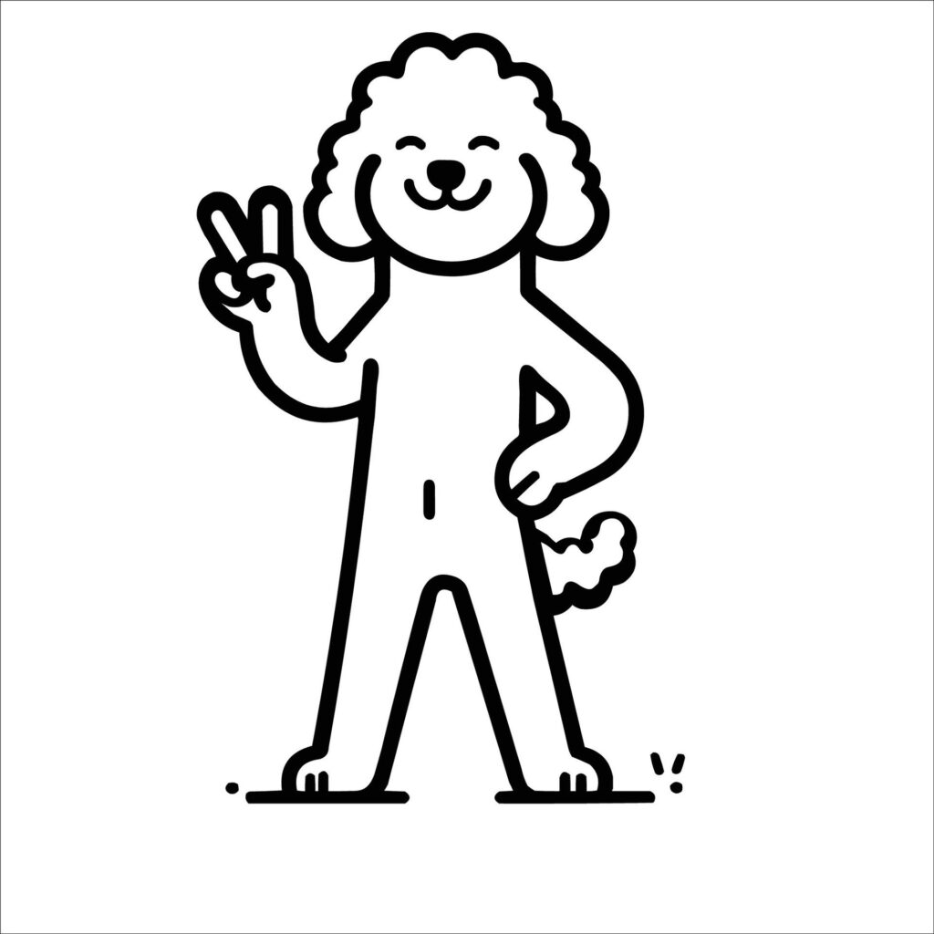 Confident Lagotto Romagnolo Peace Gesture Illustration Vector Free Vector