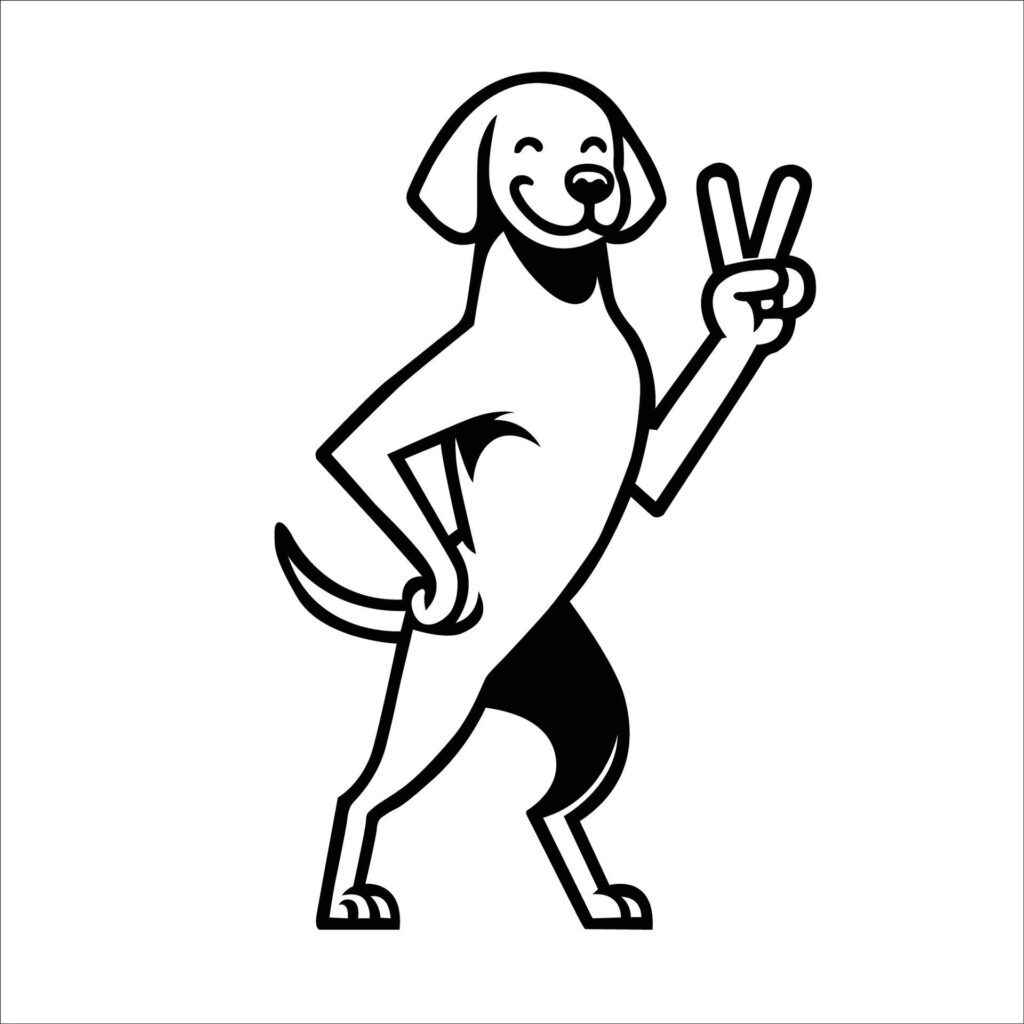 Confident Vizsla Peace Gesture Illustration Vector Free Vector