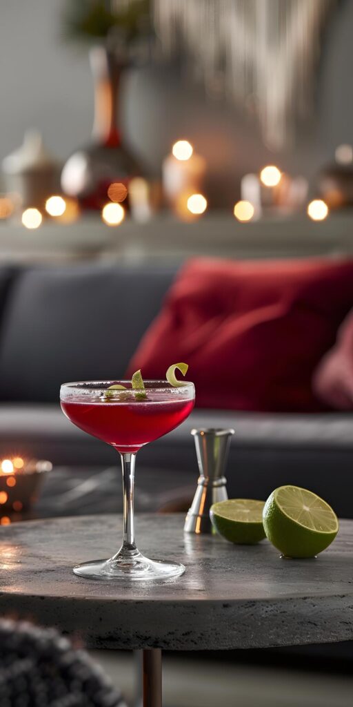 Cosmopolitan Cocktail with Lime Twist Free Photo