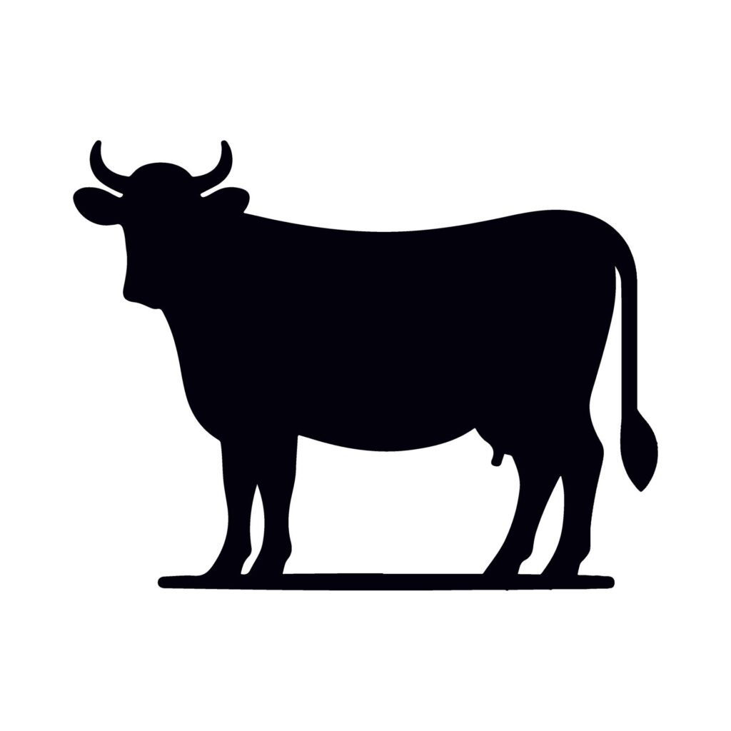 cow vector silhouette for the Eid al-Adha theme Free Vector