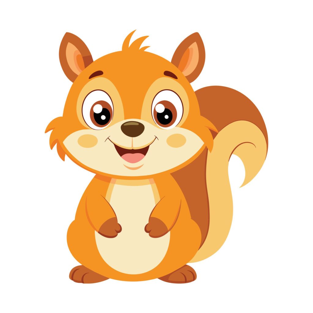 cute squirrel vector illustration Free Vector