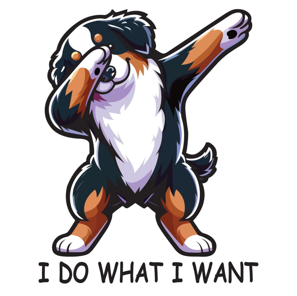 Dabbing Bernese Mountain Dog T-shirt Design Illustration Vector Free Vector