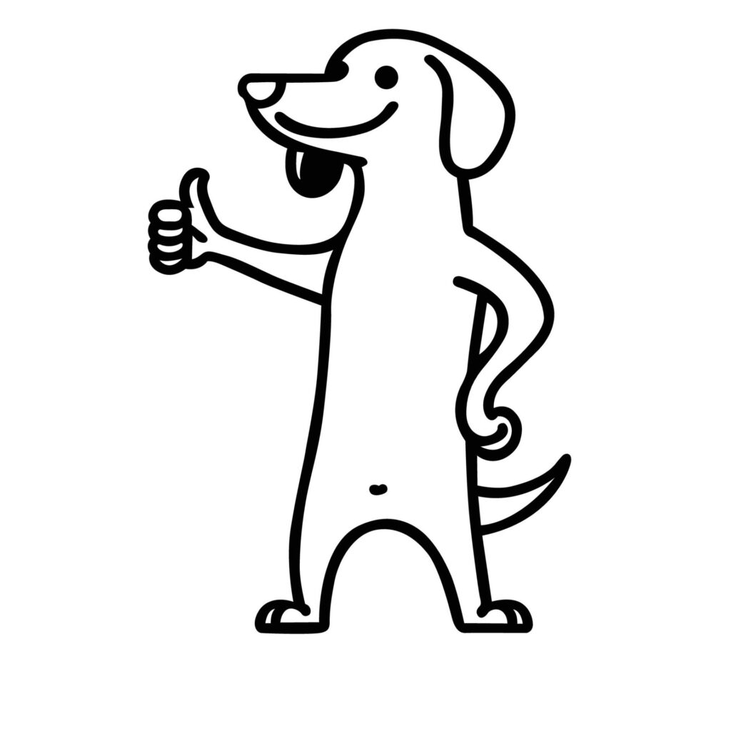 Dachshund Dog Happy Thumbs-Up illustration Free Vector