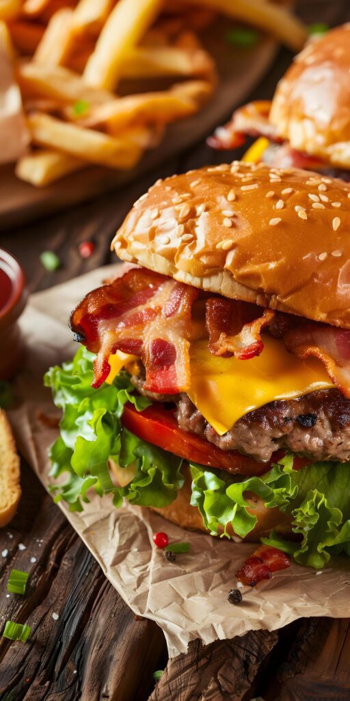 Delicious Melted Cheese Burger Closeup Free Photo