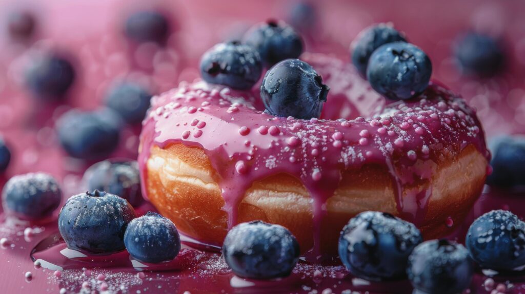 Delicious Pastry Topped With Fresh Blueberries Free Photo