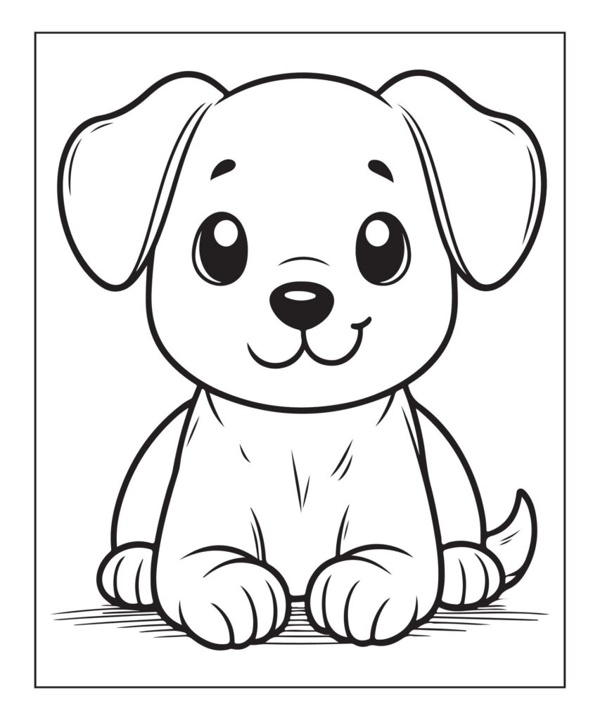 dog coloring page Free Vector