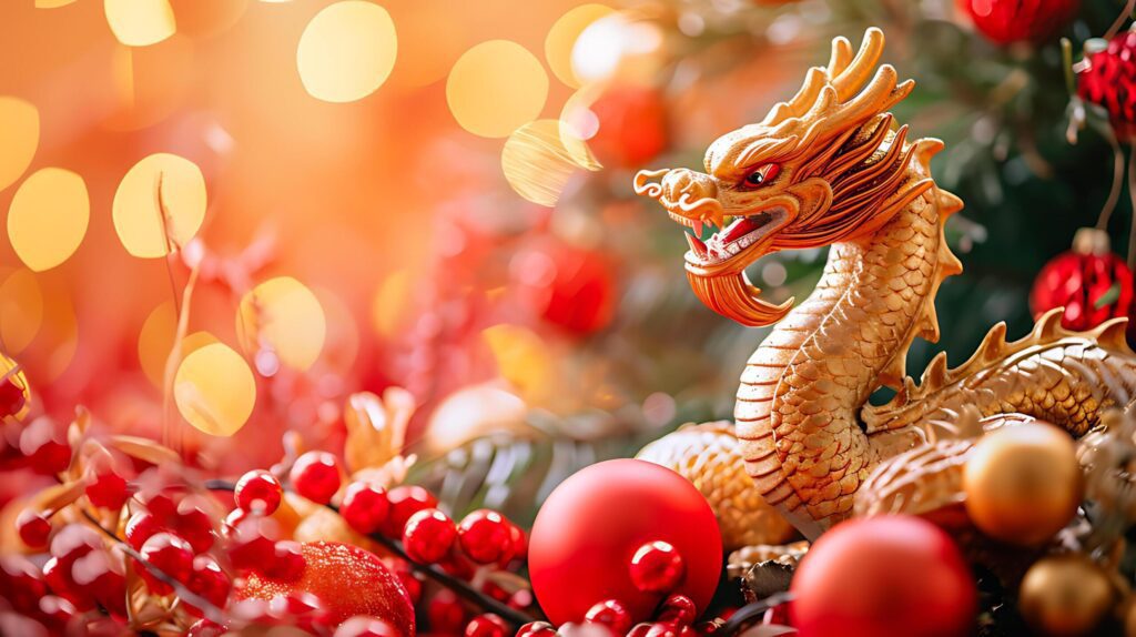 Dragon art background of Chinese New Year festival Free Photo