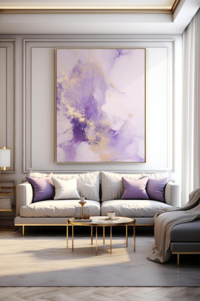 e abstract painting in room flii digital rendering Free Photo