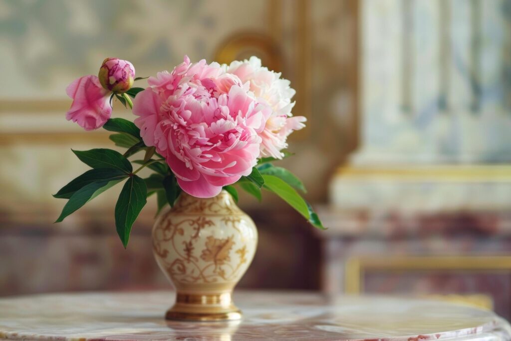 Elegant Pink Peonies in Vase Free Photo