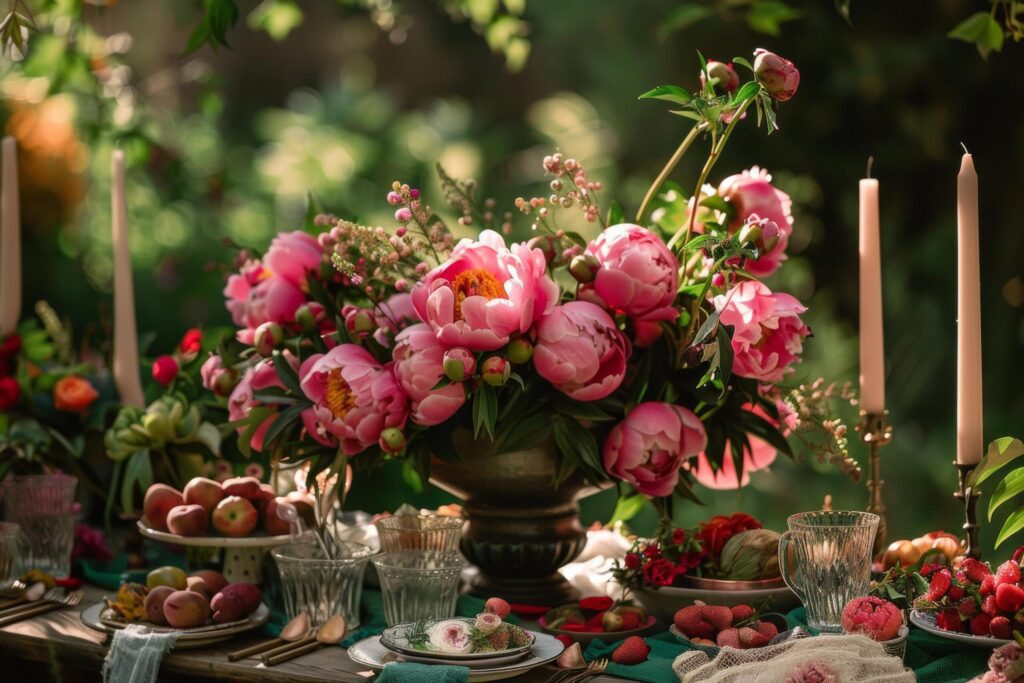 Enchanted Garden Peony Centerpiece Free Photo