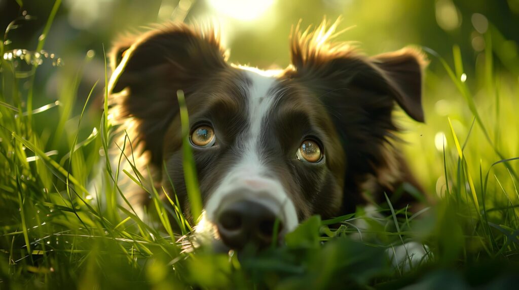 Expressive Border Collie Romps in Meadow Captured with 50mm Lens Free Photo