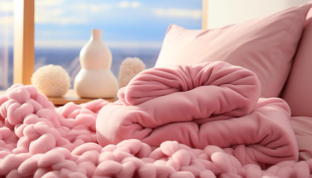 Fluffy pink pillow brings comfort and relaxation to bedroom generated by AI Free Photo