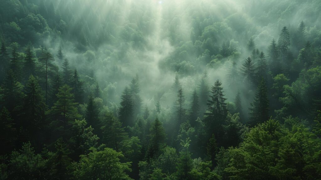 Foggy Forest Filled With Trees Free Photo