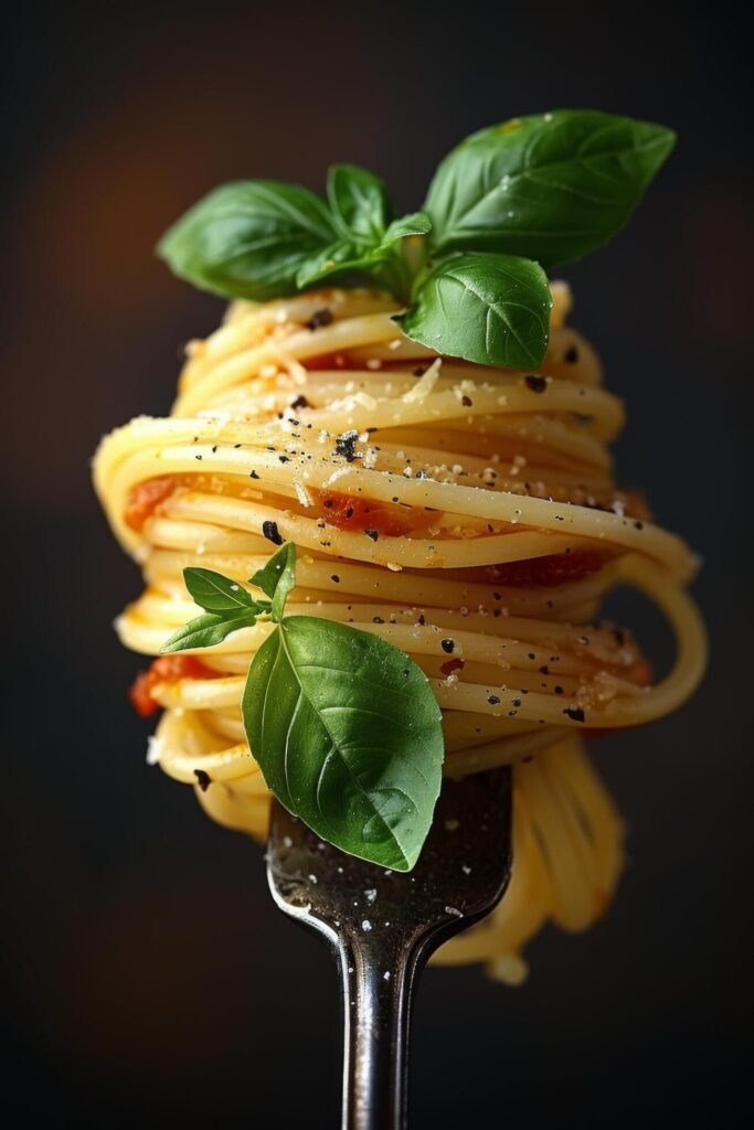 Fork Holding Pasta Strands Free Photo