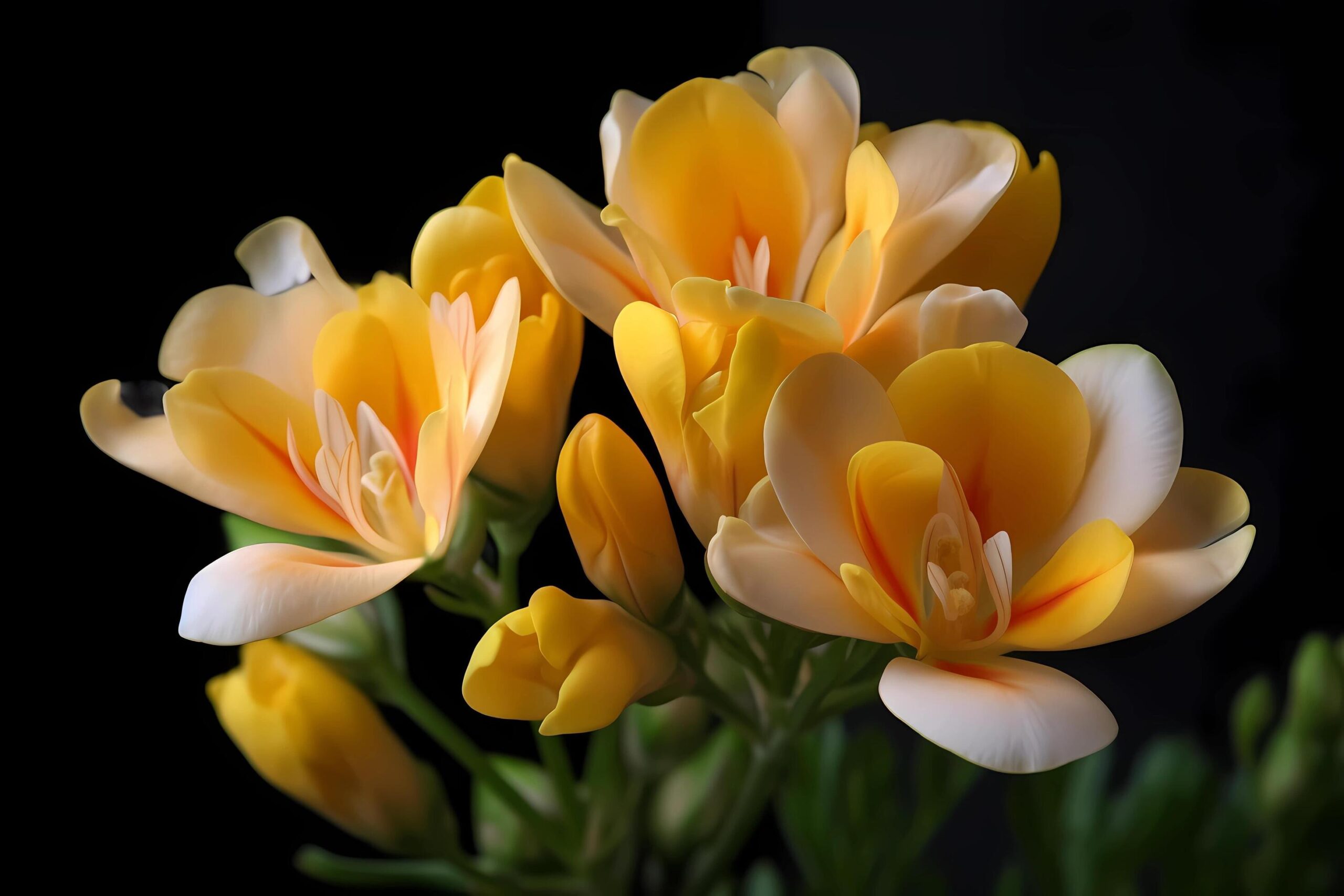 Freesia – Flower native to southern Africa – Known for their fragrant blooms and bright colors. They are often used for decorative purposes and as a symbol of trust Free Photo